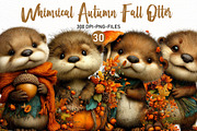 Whimsical Autumn Fall Otter Clipart, a Seasonal Illustration by Designworld (Thumbnail 1 of 10)