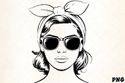 Retro american woman sunglasses band, an Illustration by CrexoraLab (Thumbnail 1 of 4)