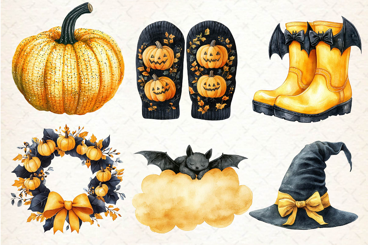Cozy Halloween Sublimation Clipart, an Illustration by Dream Creation (Photo 5 of 7)