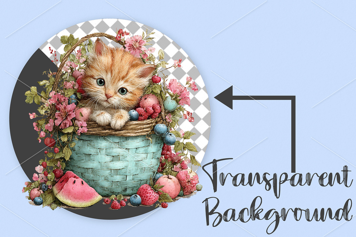 Whimsical Summer Cats Clipart Bundle, an Illustration by Canvas Craft (Photo 2 of 7)