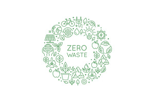 Zero Waste - Icons And Illustrations