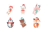 Christmas Charaters Illustration Set, a Seasonal Illustration by studiogstock (Thumbnail 3 of 4)