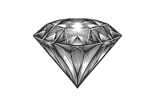 Intricate Diamond engraving vector, an Object Illustration by AlexArt