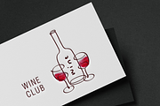 Line art wine logo, a Branding & Logo Template by Tkoko vectors & patterns (Thumbnail 1 of 2)