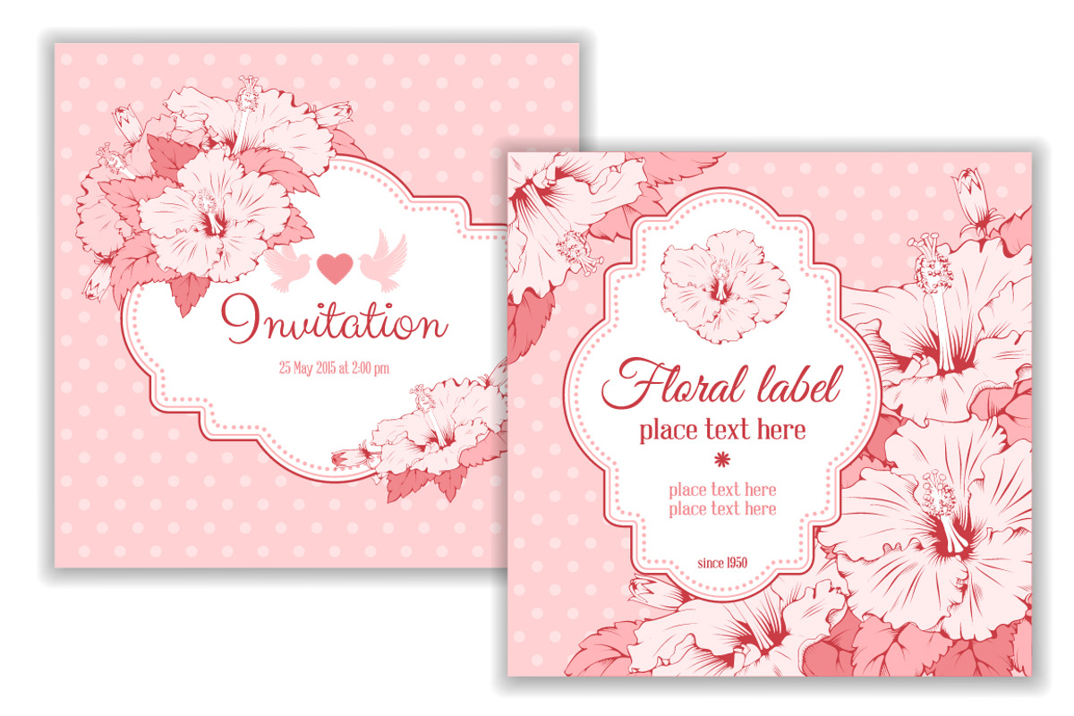 Set Designs With Hibiscus, an Illustration by Vector beauty (Photo 3 of 5)