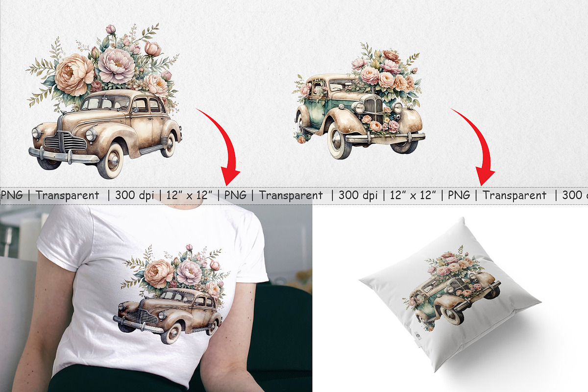 Vintage Car Clipart, a Graphic by Artnoy (Photo 3 of 5)