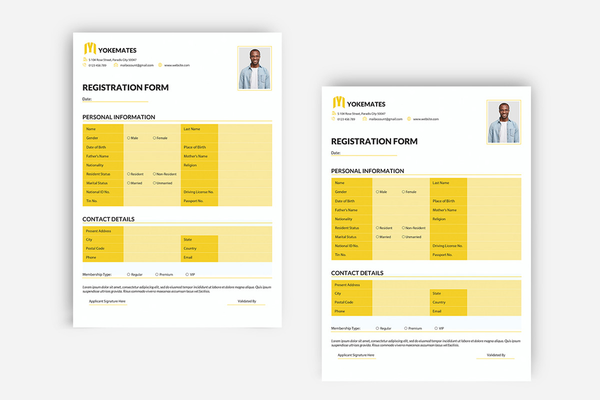 Registration Form, a Stationery Template by iDoodle Studio (Photo 2 of 4)