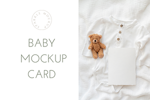 Baby Birth Announcement Card Mockup