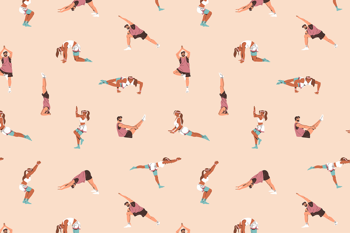 People in yoga poses, asanas set, a Sport Illustration by PaperTrident (Photo 11 of 12)