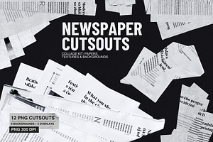 Newspaper Cutouts Collage Grunge Kit