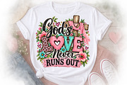 God’s Love Never Fails Christian PNG, a Seasonal Illustration by Watercolor design (Thumbnail 1 of 3)