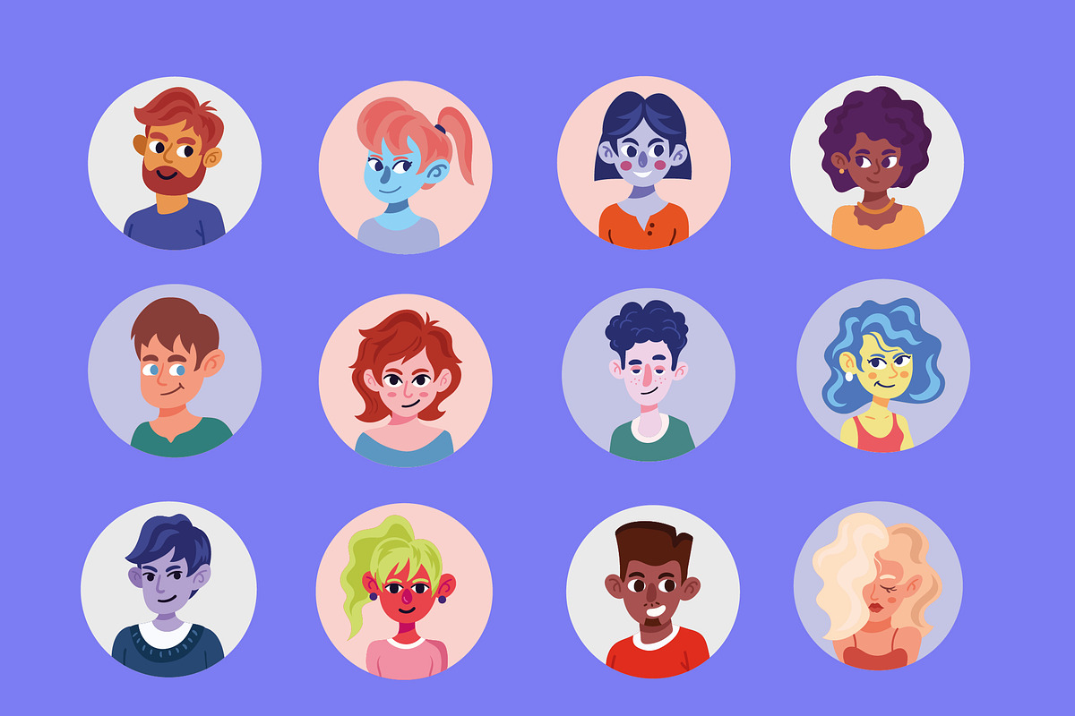 Profile Avatar Illustration Set, a Templates & Theme by studiogstock