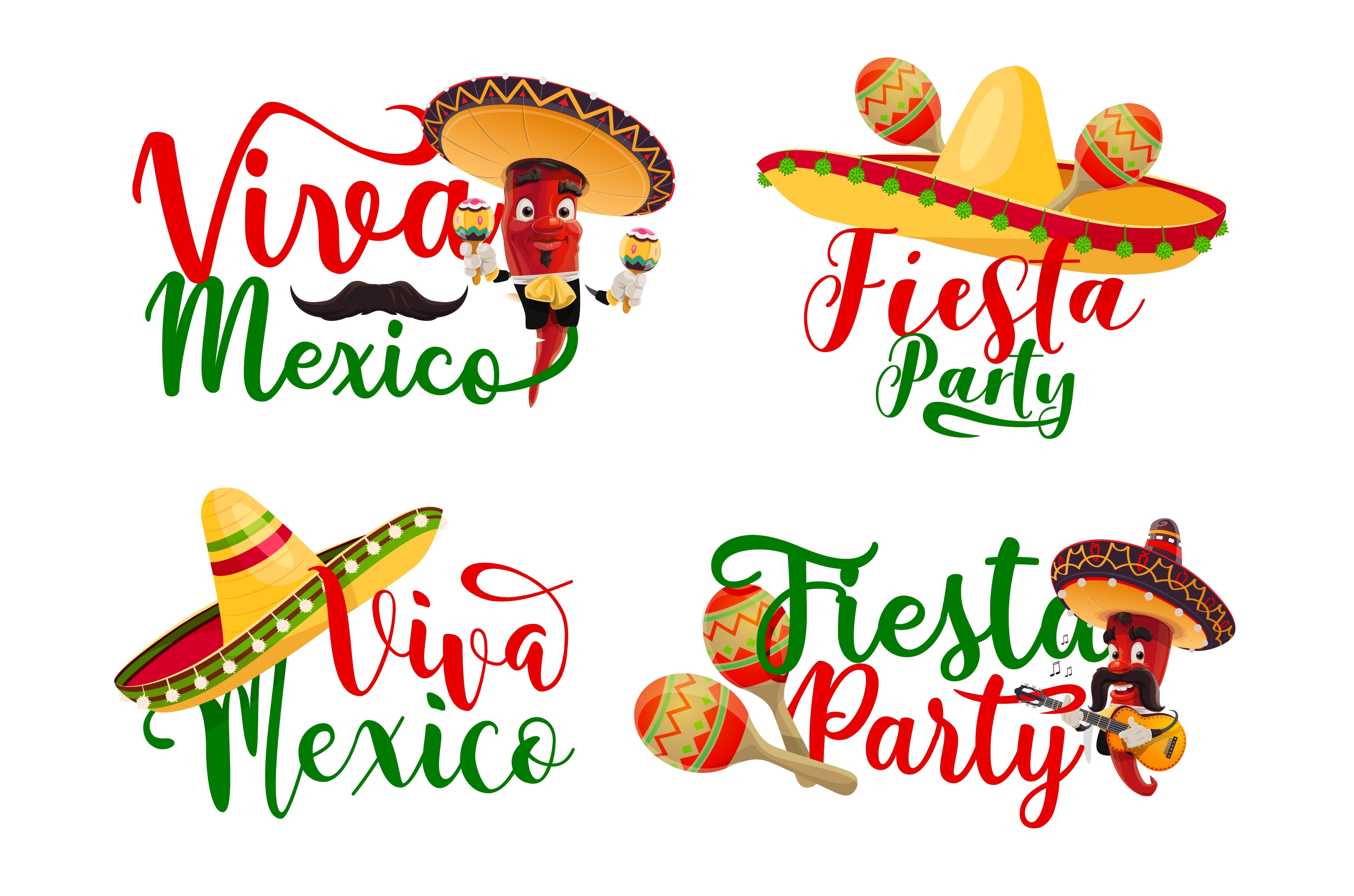 Viva Mexico Icons Set by Vector Tradition | Creative Market