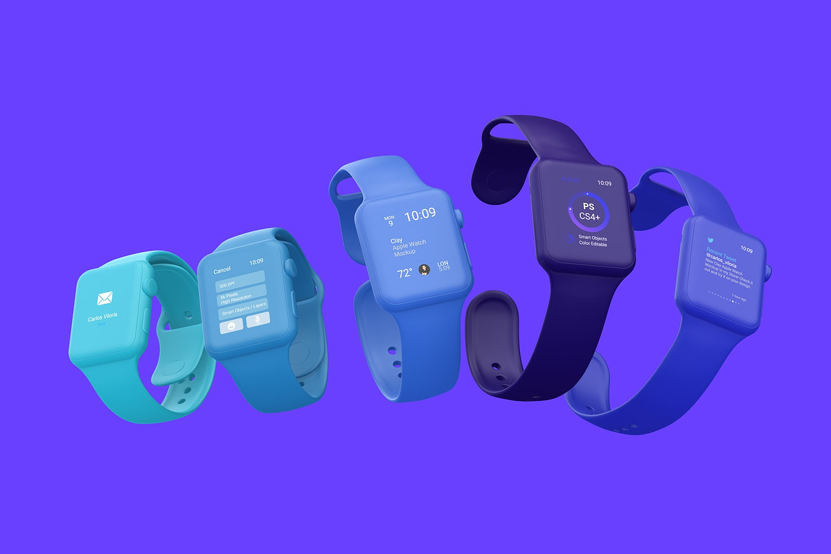 Clay Apple Watch Mockups Pack 01, a Wearable Device Mockup by Mockups by Carlos Viloria (Photo 24 of 25)