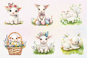 Watercolor Spring Floral Baby Lamb, an Illustration by CreationArt (Thumbnail 8 of 9)