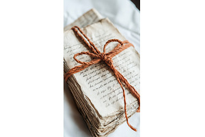 Vintage book pages tied with twine, an Arts & Entertainment Photo by Lermont51