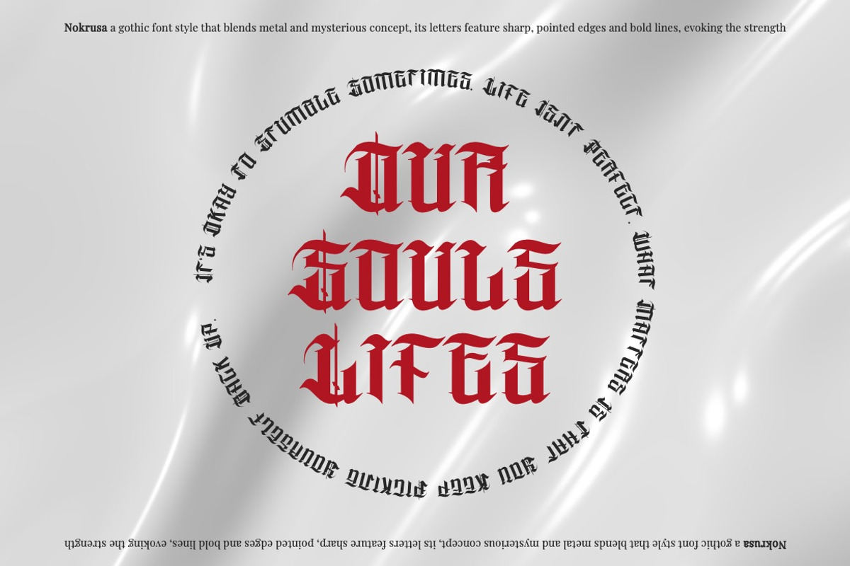 Nokrusa - Gothic Blackletter Font, a Blackletter Font by Dhabee (Photo 10 of 16)