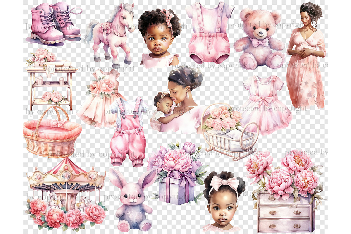 Baby Girl Sublimation Set, a Person Illustration by GlamArtZhanna (Photo 4 of 5)