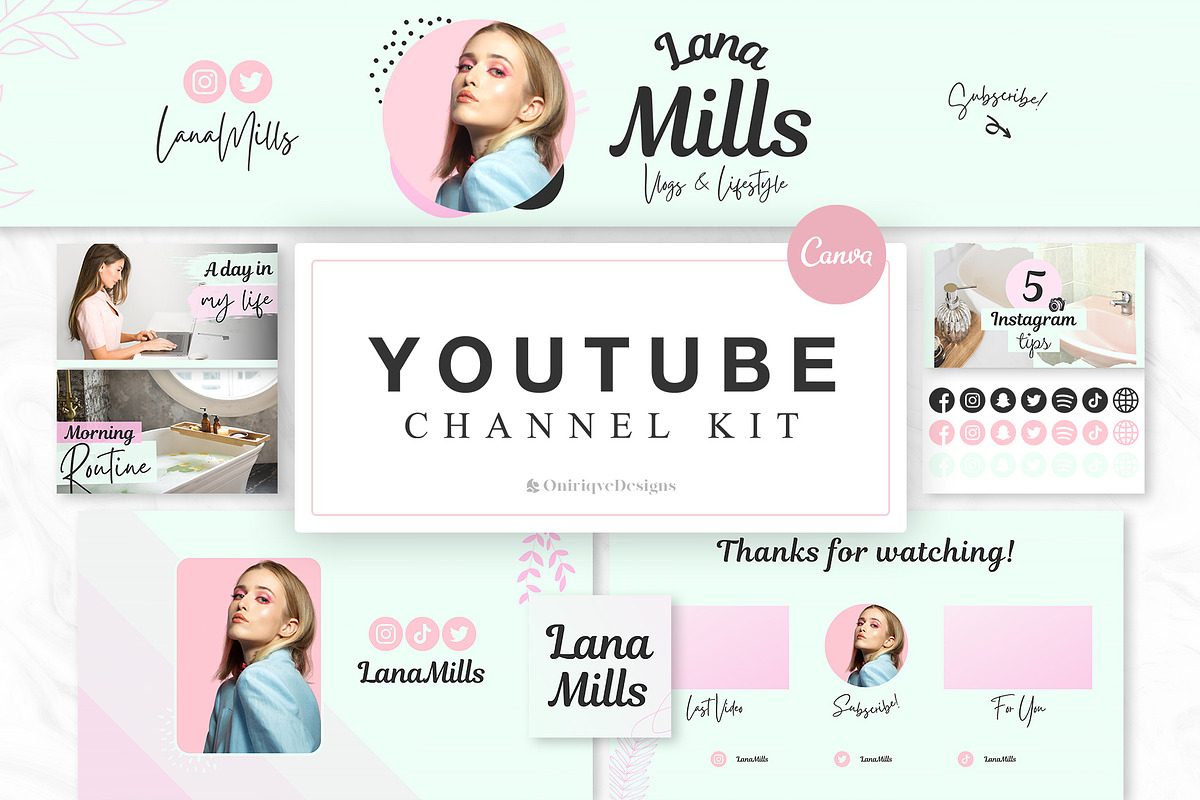 YouTube Channel Branding Kit | Canva, a Social Media Template by ...