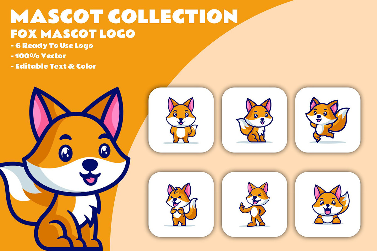 Mascot Animal Fox Bundle Character S, a Branding & Logo Template by Artnivora.Std