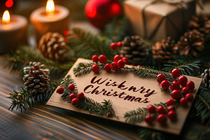Compose a heartfelt Christmas card f, a Photo by LOGOCREATIVE