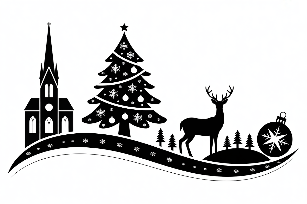 Christmas silhouette illustration, an Illustration by Amazin_art (Photo 16 of 21)