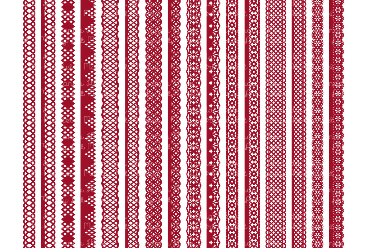 Ruby Red Lace Border Clipart, an Illustration by Amanda Ilkov (Photo 5 of 5)