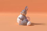 Easter Bunny Papercraft template, a Pattern Graphic by PolyFish (Thumbnail 8 of 8)