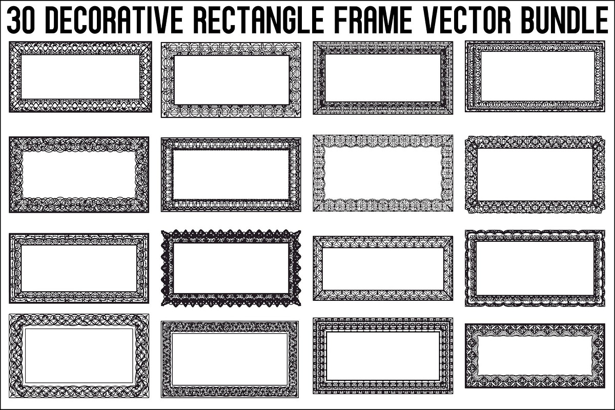 Decorative Rectangle Frame Bundle, an Illustration by Designs_River (Photo 1 of 31)