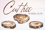 Watercolor Cut Tree Vector Set, a Pattern Graphic by Deckar_art (Thumbnail 1 of 3)