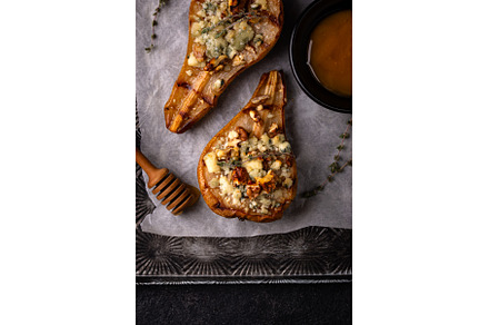 Baked pears with blue cheese and, a Food & Drink Photo by Yulia Furman