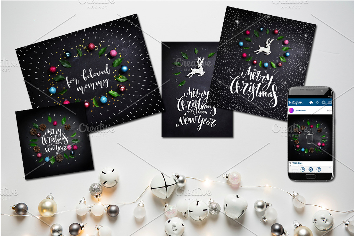 Merry Christmas  set., a Decorative Illustration by mikka_kika (Photo 6 of 6)