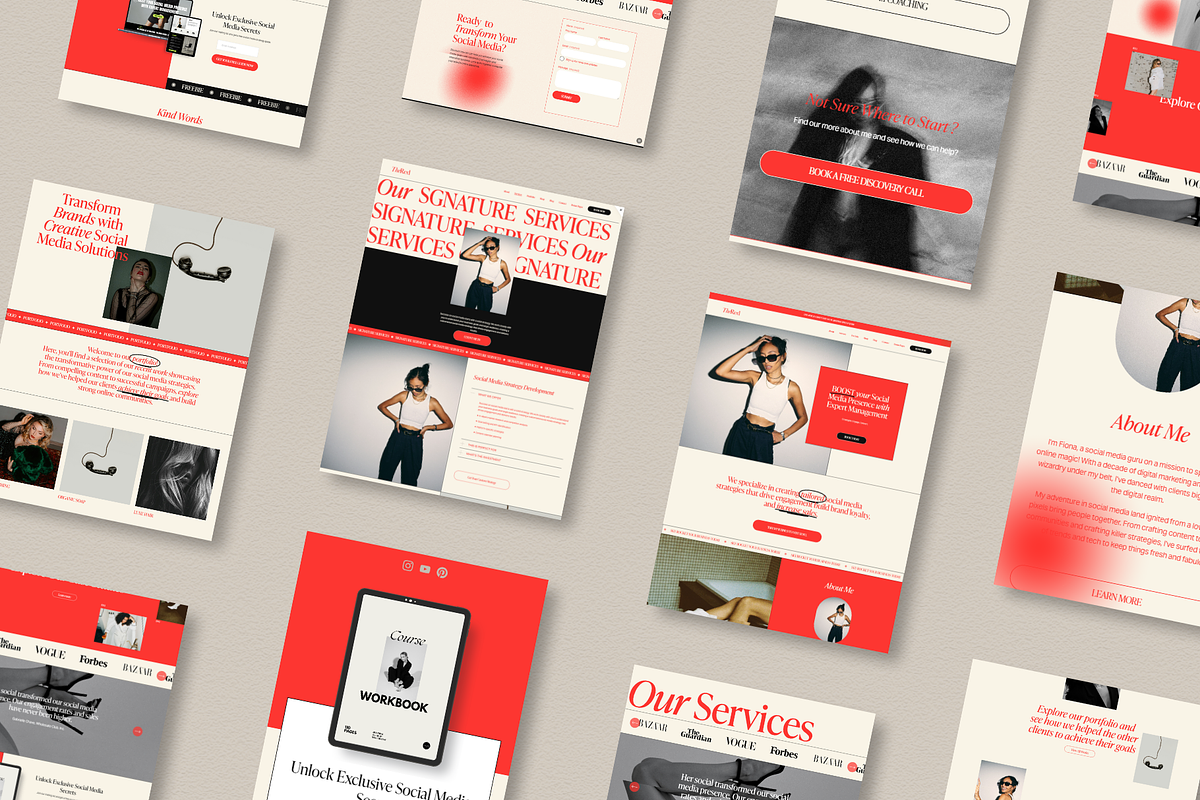 Red Squarespace website template, a Squarespace Template by Row Creative (Photo 3 of 10)