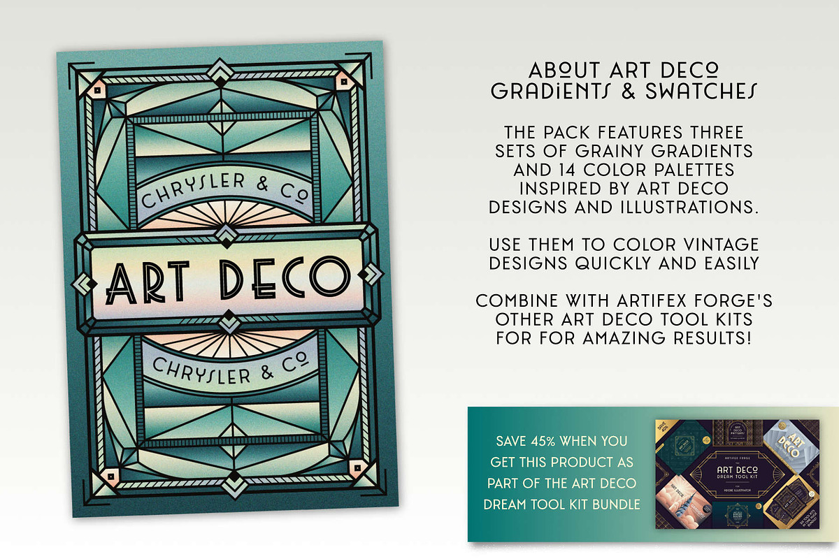 Art Deco Gradients & Color Palettes, a Palette Add-On by The Artifex Forge (Photo 2 of 7)