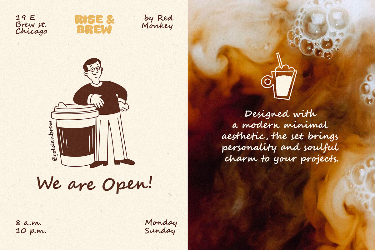 40 Hand-Drawn Café Characters, a Food Illustration by Red Monkey (Photo 5 of 12)