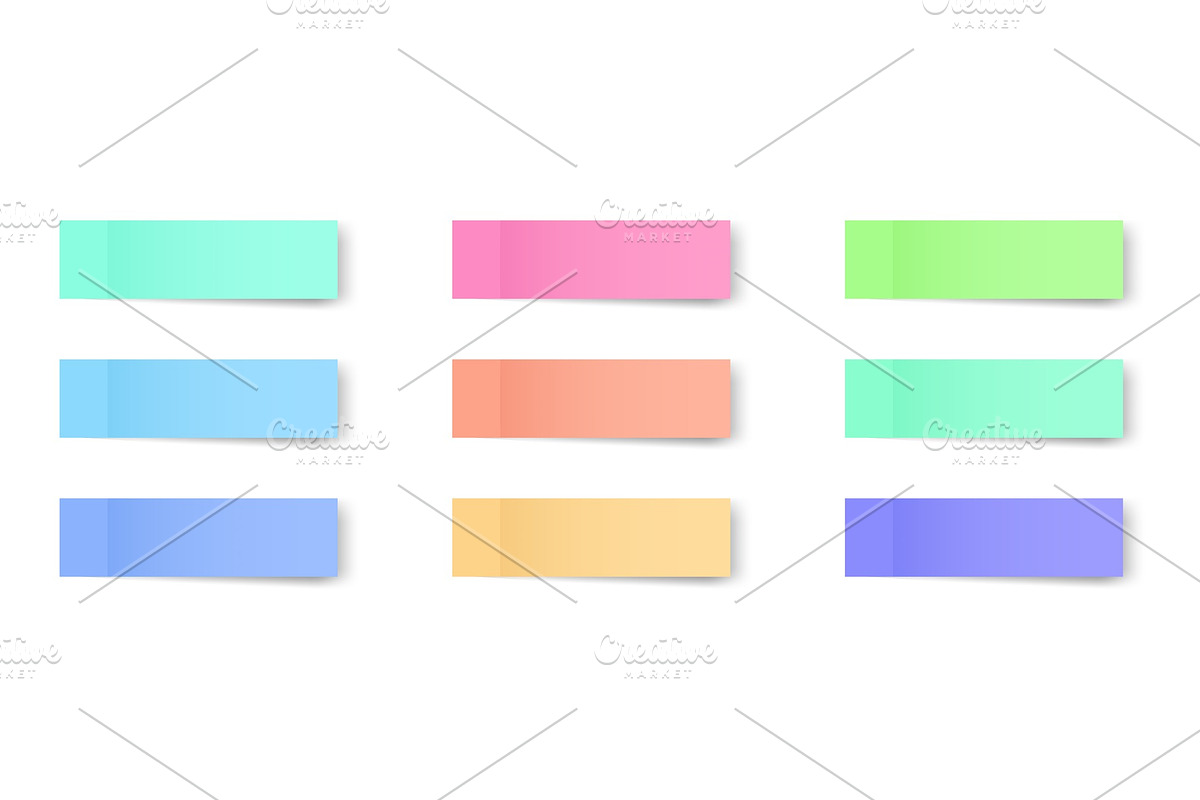 Sticky notes, reminders, bookmarks., an Education Illustration by HAPPY VECTOR