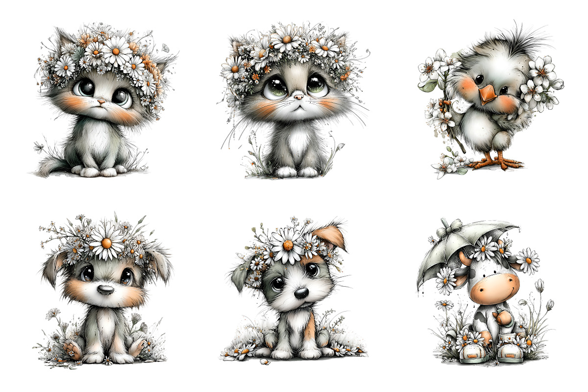 Whimsical Spring Watercolor Clipart, an Illustration by SinaCreation (Photo 2 of 8)
