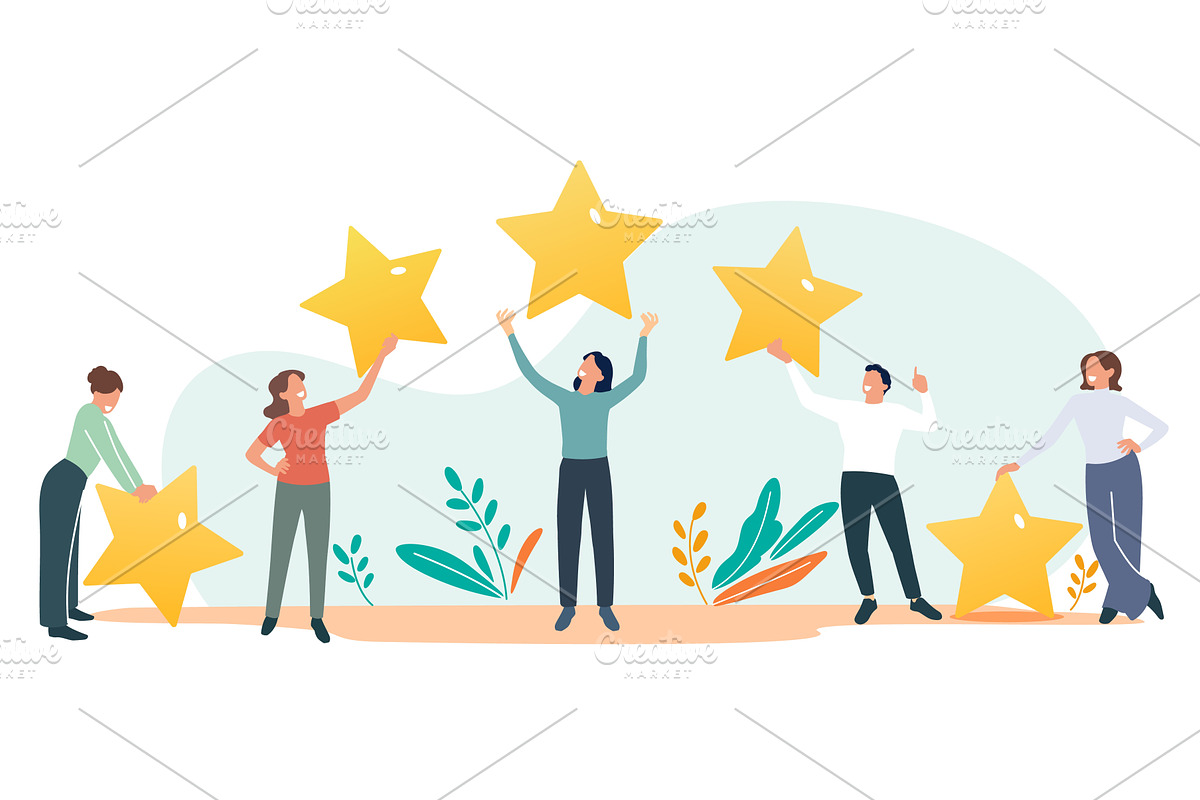 People rate. Consumers feedback, a Person Illustration by YummyBuum