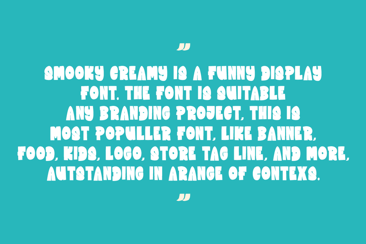 Smooky Creamy - Food & Display Font, a Handwritten Font by QR Design Studio (Photo 5 of 8)