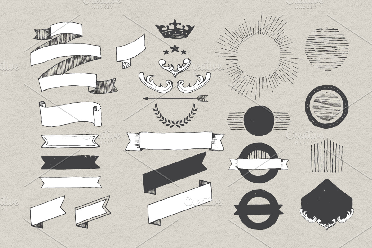 Hand drawn badges & insignia preview 2