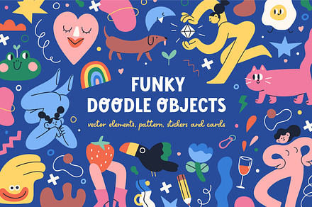 Doodle elements set, stickers, cards, a Decorative Illustration by Good Studio