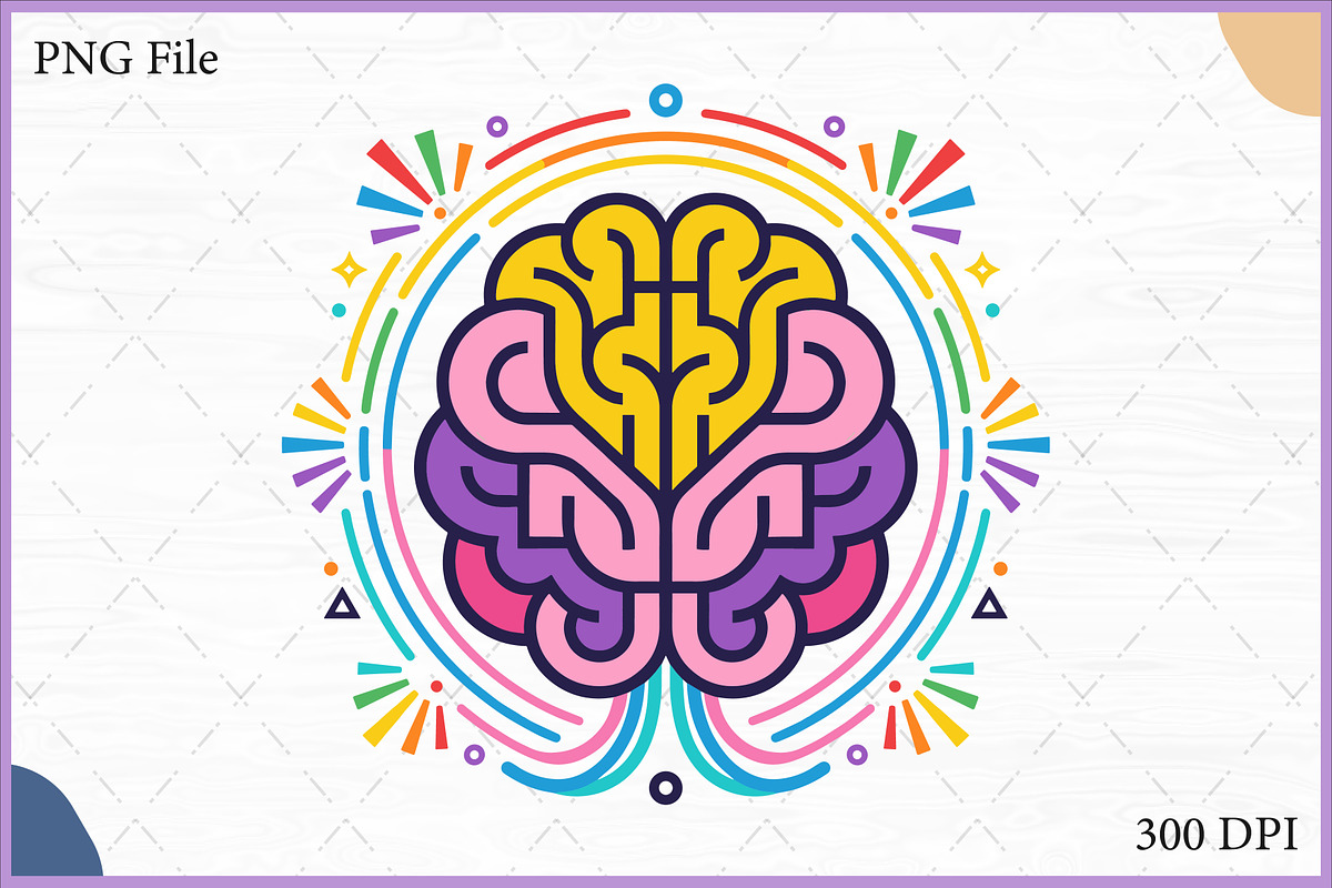 Colorful Brain Vector SVG Clipart, an Object Illustration by Gfx Expert Team (Photo 1 of 3)