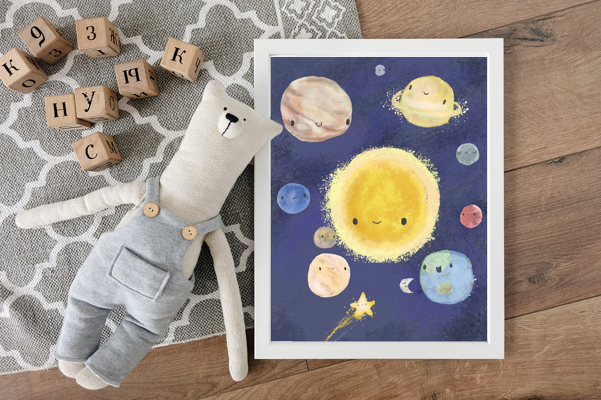 Happy Planets Space Bundle, an Education Illustration by sarahnalder (Photo 2 of 2)