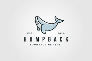 Vintage Humpback Whale Logo Vector