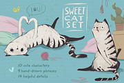 Sweet cat set, an Animal Illustration by ZapolzunArt (Thumbnail 1 of 6)