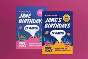 Blue Kids Birthday Party Invitation, an Invitation Template by graphicook (Thumbnail 1 of 3)