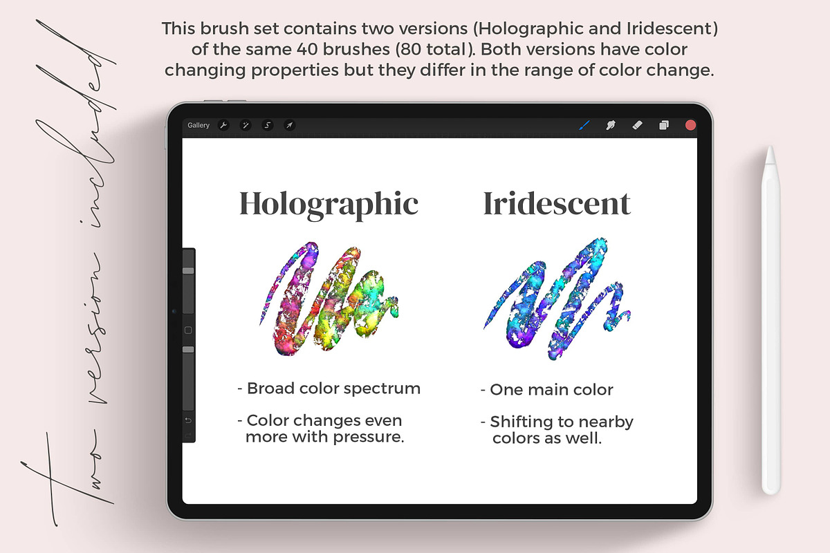 Iridescent Brushes for Procreate, a Brush Add-On by AJ Brushes (Photo 3 of 10)