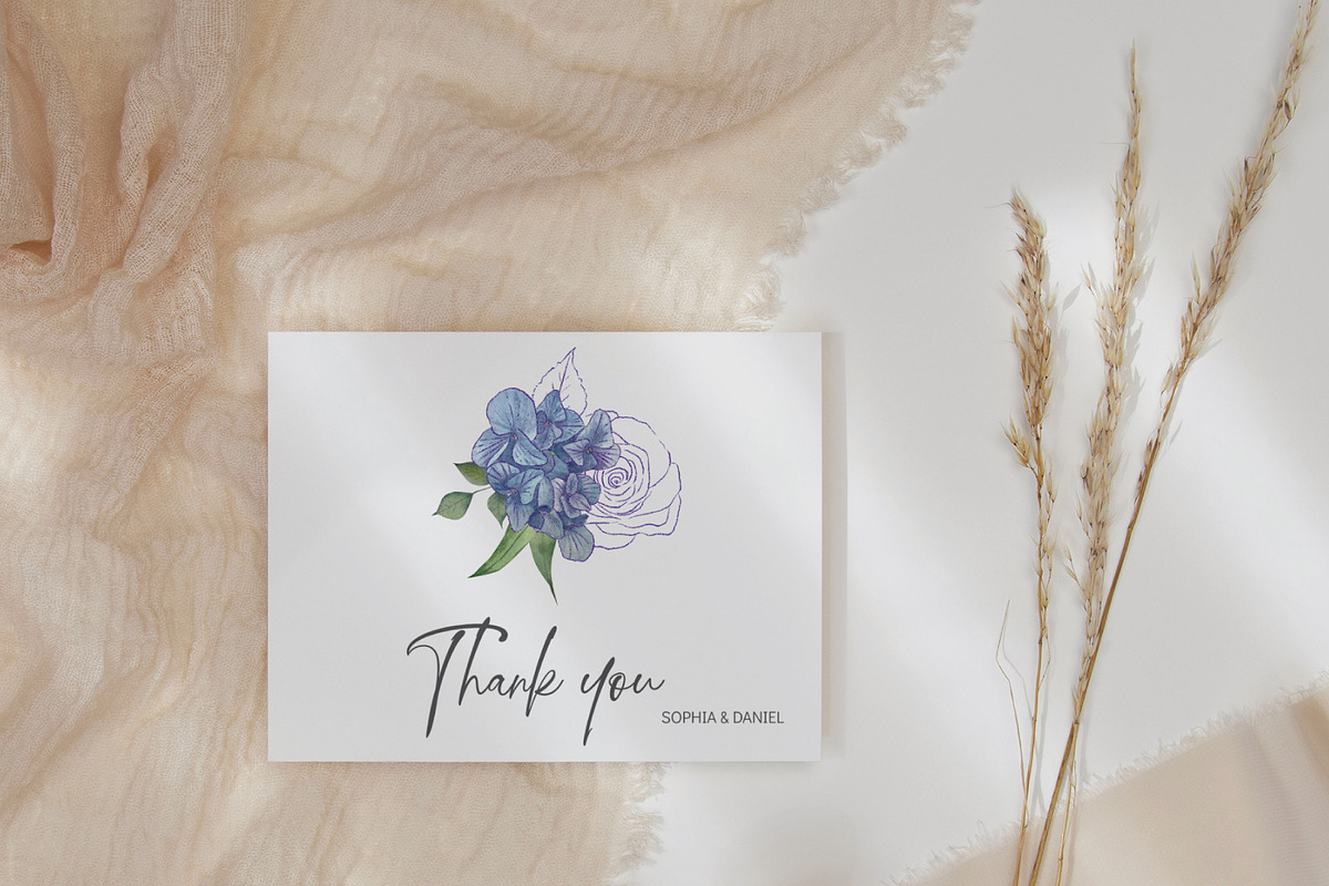 Hydrangea clipart with Gold elements, a Decorative Illustration by Nebbia (Photo 6 of 6)