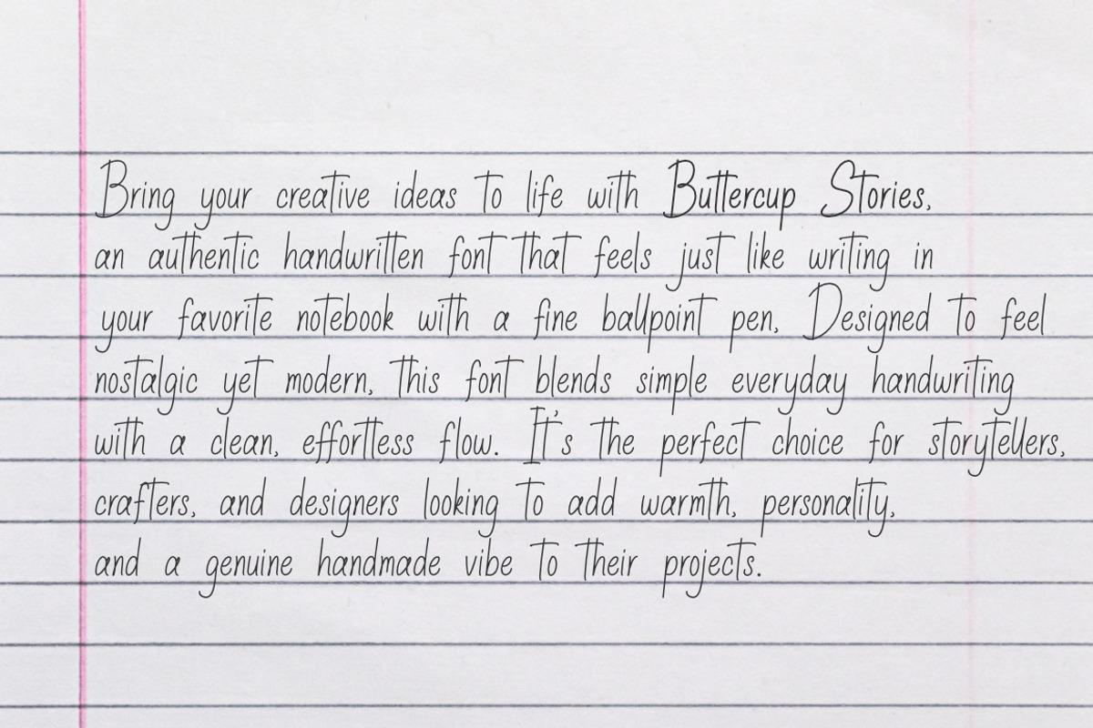 Buttercup Stories - Ballpoint Fonts, a Handwritten Font by Bluestype Studio (Photo 3 of 8)