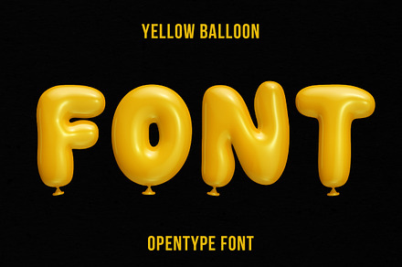 Yellow Balloon Font, a Font by Handmadefont